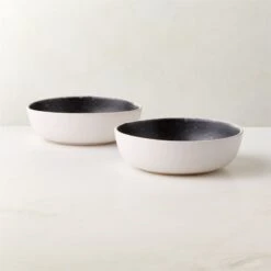 Fynn Black And White Soup Bowl With Reactive Glaze 6 Fynn Black And White Soup Bowl With Reactive Glaze -Cb2 FlynnRctvSoupBowlAVSHS23