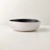 Fynn Black And White Soup Bowl With Reactive Glaze 1 Fynn Black And White Soup Bowl With Reactive Glaze -Cb2 FlynnRctvSoupBowlSHS23