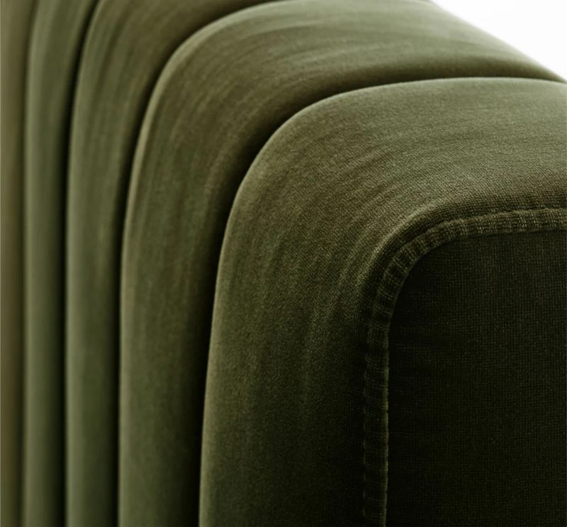Forte Channeled Green Velvet Queen Bed 8 Forte Channeled Green Velvet Queen Bed - Image 6