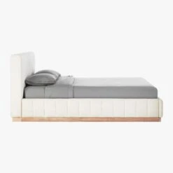 Forte Channeled White Queen Bed 10 Forte Channeled White Queen Bed -Cb2 ForteWhiteBedQueenSDF19