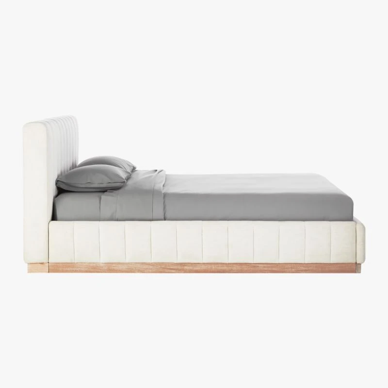 Forte Channeled White Queen Bed 5 Forte Channeled White Queen Bed - Image 3