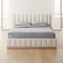 Forte Channeled White Queen Bed