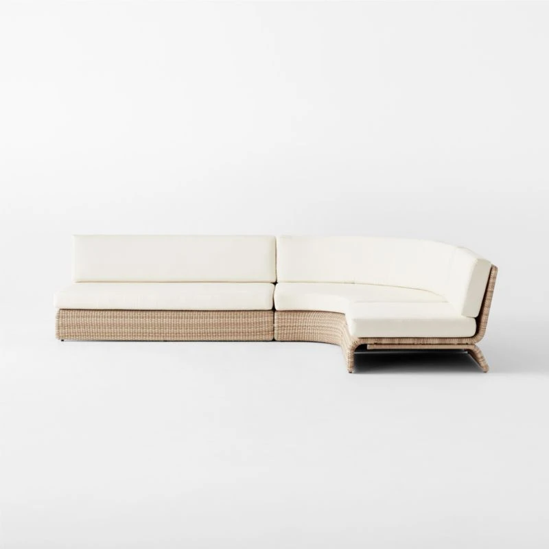 Foss Woven 3-Piece Outdoor Patio Sectional Sofa 5 Foss Woven 3-Piece Outdoor Patio Sectional Sofa - Image 3