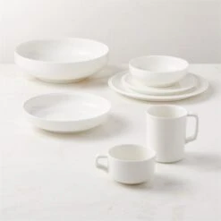 Frette Off-White Serving Bowl 10 Frette Off-White Serving Bowl -Cb2 FretteOffWhiteGroupFHS23