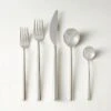Galileo 5-Piece Polished Silver Flatware Set -Cb2 GalileoShnySlvr5PcPlcStSHF23