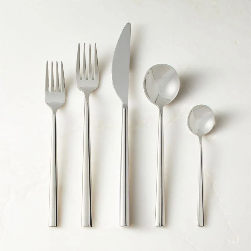 Galileo 5-Piece Polished Silver Flatware Set 3 Galileo 5-Piece Polished Silver Flatware Set