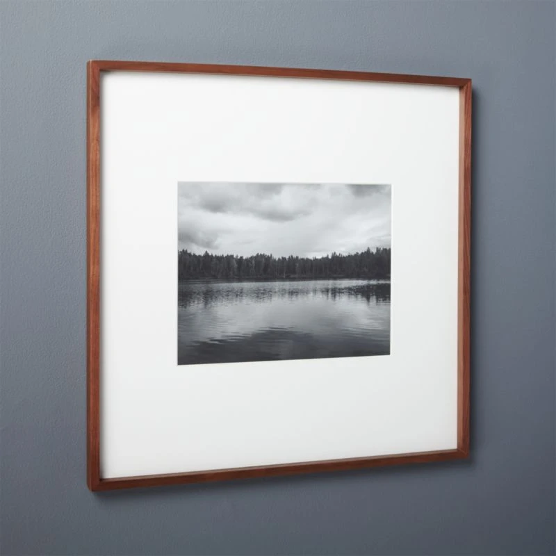 Gallery Walnut Picture Frame With White Mat 11"x14" 3 Gallery Walnut Picture Frame With White Mat 11"x14"