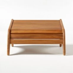 Gartner Teak Outdoor Ottoman -Cb2 GartnerTeakLoungeOttomanSOSSS21