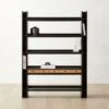 Genova Black Ebonized Oak Bookcase -Cb2 GenovaEbdOakPrstBkCsAVSHF22