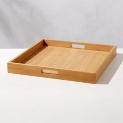 Giacomo Teak Decorative Tray -Cb2 GiacomoTeakTrayAVSHS23
