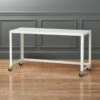 Go-Cart White Metal Desk On Wheels -Cb2 GoCartDeskWhiteSHS16 1x1
