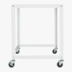 Go-Cart White Metal Desk On Wheels -Cb2 GoCartDeskWhiteSdS13