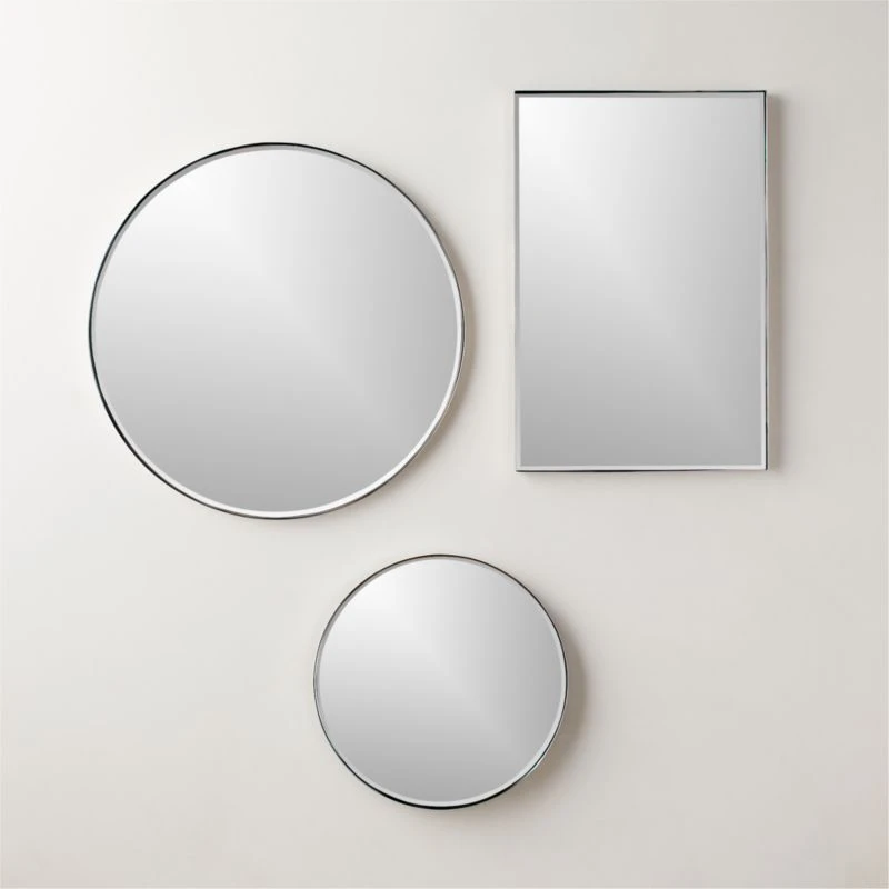 Graduate Polished Nickel Round Wall Mirror 36" 6 Graduate Polished Nickel Round Wall Mirror 36" - Image 4