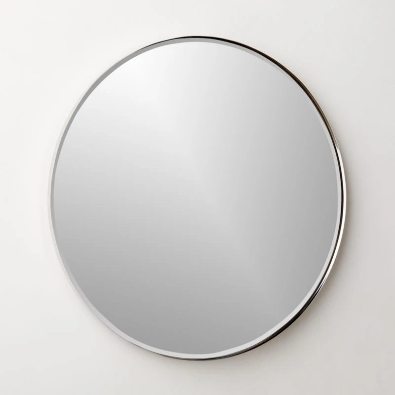 Graduate Polished Nickel Round Wall Mirror 36" 4 Graduate Polished Nickel Round Wall Mirror 36" - Image 2