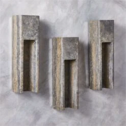 Graziano Indoor/Outdoor Dark Grey Travertine Wall Sconce -Cb2 GrazianoGryTrvrtnWllScncAVSHF23