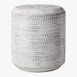 Embossed Outdoor Stool/Side Table Cover -Cb2 GreyEmbossedStoolS19