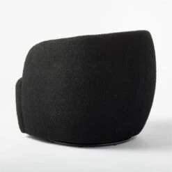 Gwyneth Black Boucle Swivel Chair -Cb2 GwynethBkBclChairBlcNoir3QBSSS21