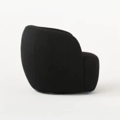 Gwyneth Black Boucle Swivel Chair -Cb2 GwynethBkBclChairBlcNoirSDSSS21
