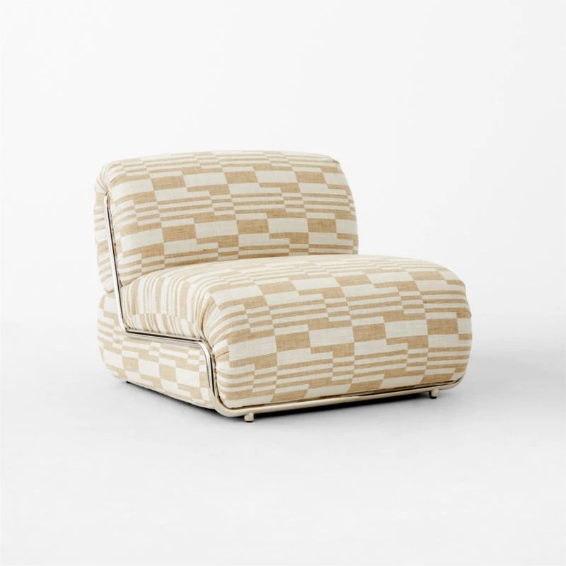 Hada Armless Geometric Patterned Lounge Chair 9 Hada Armless Geometric Patterned Lounge Chair - Image 7