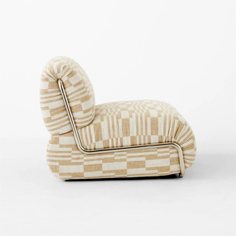 Hada Armless Geometric Patterned Lounge Chair 10 Hada Armless Geometric Patterned Lounge Chair - Image 8