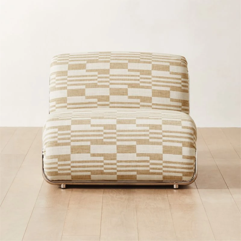 Hada Armless Geometric Patterned Lounge Chair 3 Hada Armless Geometric Patterned Lounge Chair