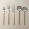 20-Piece Haze Two-Tone Flatware Set -Cb2 HazeTwoToneFlatware20PcStSHS20