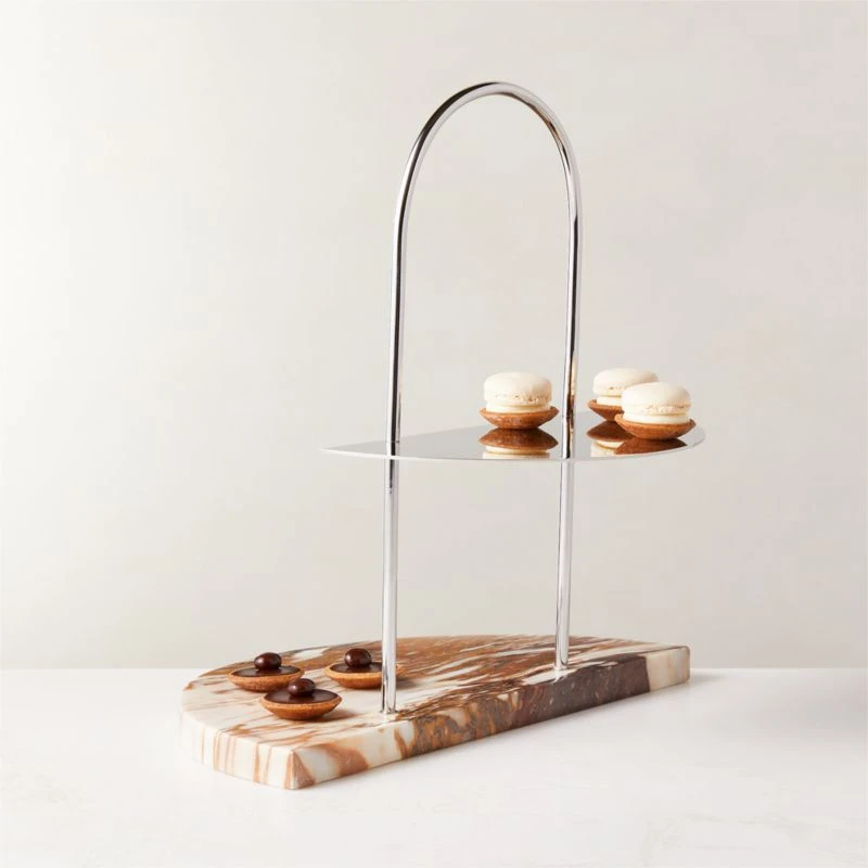 Helene Marble Tiered Serving Stand 4 Helene Marble Tiered Serving Stand - Image 2
