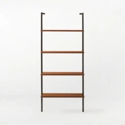 Helix Walnut Wood Wall Mount Bookshelf 70'' -Cb2 Helix70inWalnutBookcaseSOSSS21