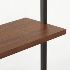 Helix Walnut Wood Wall Mount Bookshelf 96'' 21 Helix Walnut Wood Wall Mount Bookshelf 96'' -Cb2 Helix96inWalnutBookcaseAVSSS21