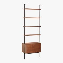 Helix 96" Walnut Bookcase With 2 Drawers -Cb2 HelixTallShlf2DrwWalnut3QBS20