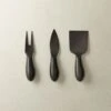 Helms Black Cheese Knives Set Of 3 2 Helms Black Cheese Knives Set Of 3 -Cb2 HelmsBlackCheeseKnivesS3SHS20