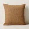 Hendrix Woven Light Brown Leather Throw Pillow With Down-Alternative Insert 20'' -Cb2 HendrixBrwnLthPillow20inSHS23