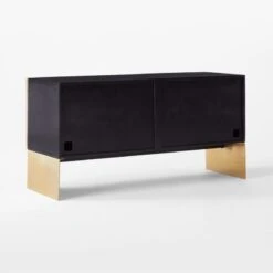 Tiled Horn And Acacia Wood Credenza -Cb2 HornMediaCredenza3QBSSF21