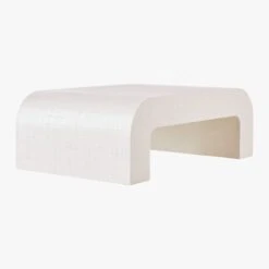 Horseshoe Ivory Lacquered Linen 46" Coffee Table 15 Horseshoe Ivory Lacquered Linen 46" Coffee Table -Cb2 HorseshoeIvryLcqdLnCffTbl3QF19