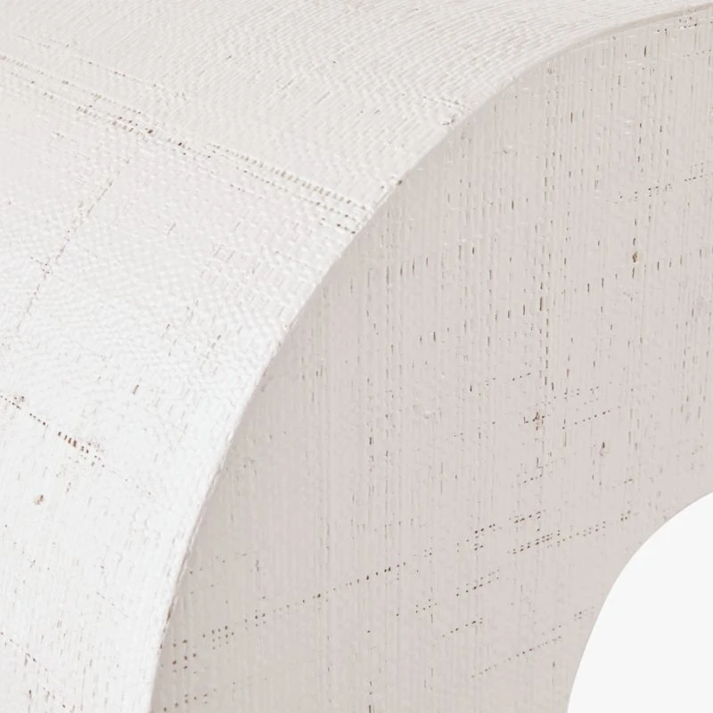 Horseshoe Ivory Lacquered Linen 46" Coffee Table 10 Horseshoe Ivory Lacquered Linen 46" Coffee Table - Image 8