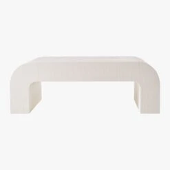 Horseshoe Ivory Lacquered Linen 46" Coffee Table 14 Horseshoe Ivory Lacquered Linen 46" Coffee Table -Cb2 HorseshoeIvryLcqdLnCffTblSOF19