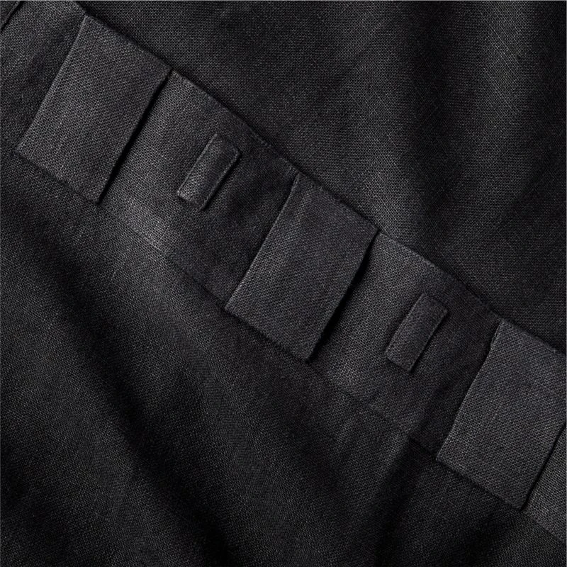 Heavyweight Black Linen Window Curtain Panel 48''x84'' 7 Heavyweight Black Linen Window Curtain Panel 48''x84'' - Image 5