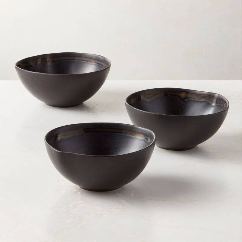 Hyacinth Black Soup Bowl With Reactive Glaze 4 Hyacinth Black Soup Bowl With Reactive Glaze - Image 2
