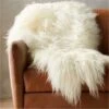 Icelandic White Sheepskin Fur Throw Blanket -Cb2 IcelandicSheepskinWhiteSHF16