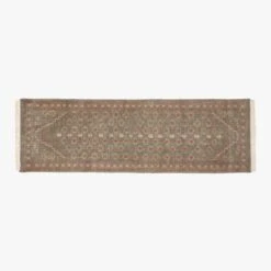 Inaz Hand-Knotted Natural Wool Runner Rug 2.5'x8'