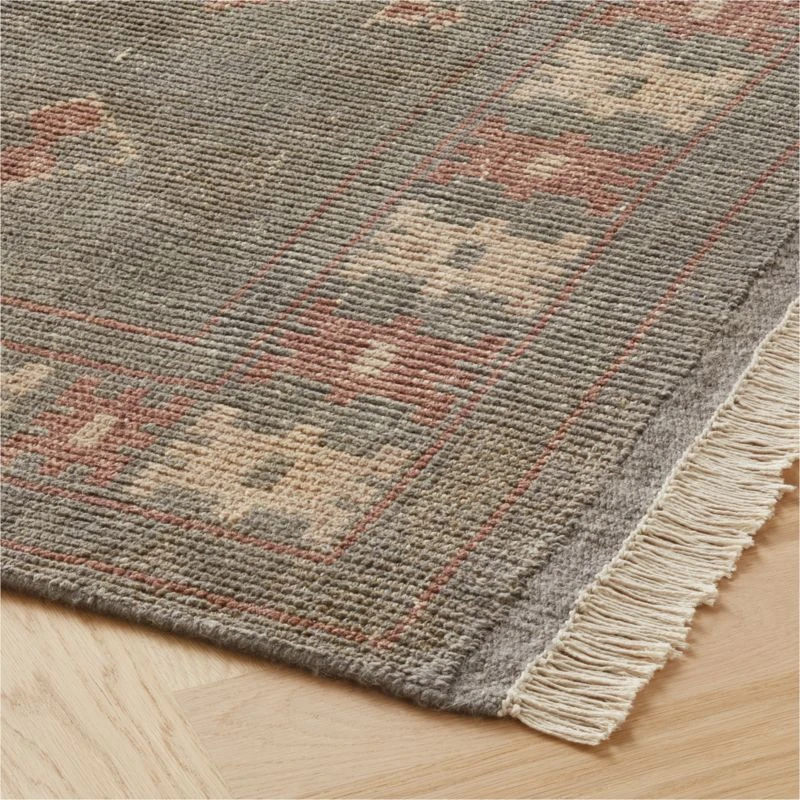 Inaz Hand-Knotted Natural Wool Area Rug 5'x8' 5 Inaz Hand-Knotted Natural Wool Area Rug 5'x8' - Image 3