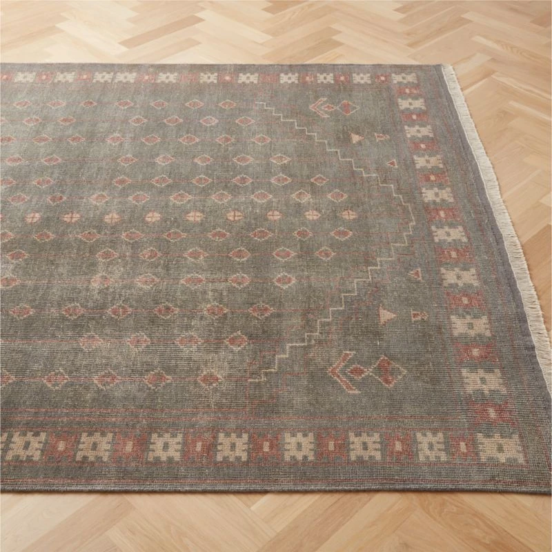 Inaz Hand-Knotted Natural Wool Area Rug 5'x8' 4 Inaz Hand-Knotted Natural Wool Area Rug 5'x8' - Image 2