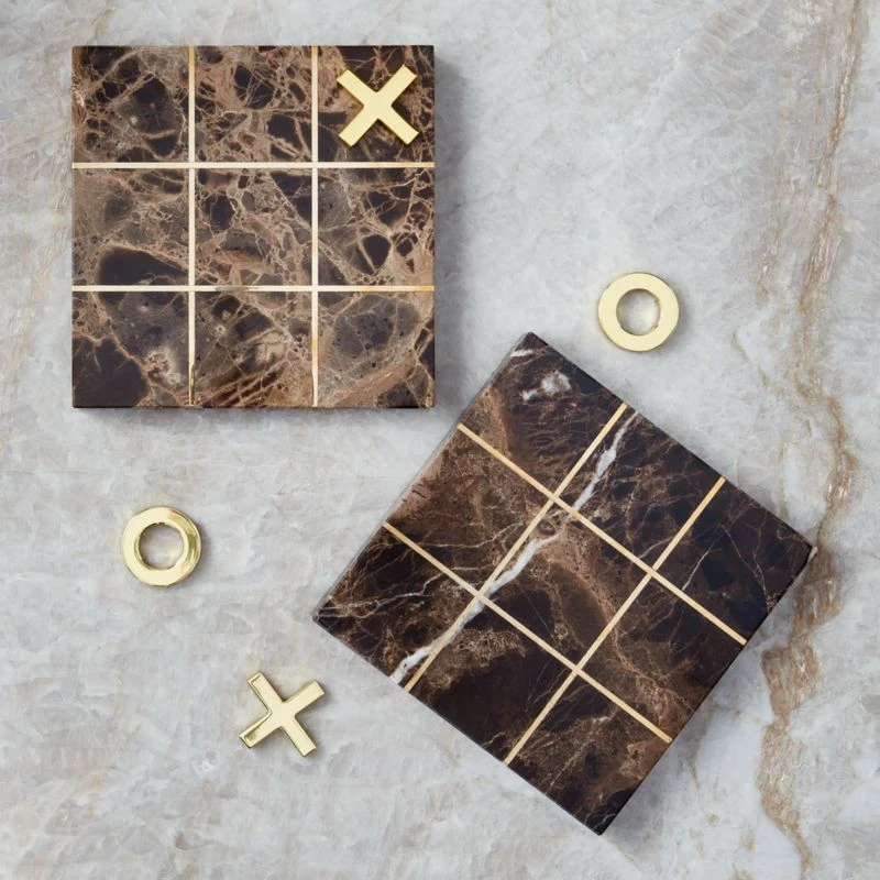 Indah Brown Marble Tic-Tac-Toe 4 Indah Brown Marble Tic-Tac-Toe - Image 2