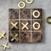 Indah Brown Marble Tic-Tac-Toe -Cb2 IndahBrnMarbleTicTacToeHSHF22