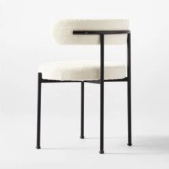 Inesse Boucle Ivory Dining Chair -Cb2 InesseIvoryDiningChair3QBSSF21