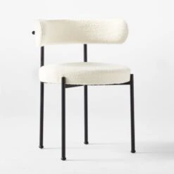 Inesse Boucle Ivory Dining Chair -Cb2 InesseIvoryDiningChair3QSSF21
