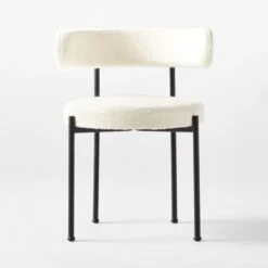 Inesse Boucle Ivory Dining Chair -Cb2 InesseIvoryDiningChairSOSSF21