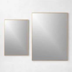Infinity Rectangular Brass Wall Mirror 36"x48" 9 Infinity Rectangular Brass Wall Mirror 36"x48" -Cb2 InfinityBrsRectWllMrrrsGrpFHS22