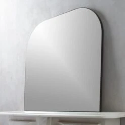 Infinity Black Mantel Wall Mirror 42"x37" -Cb2 InfinityMantelMirrorBlkROS18