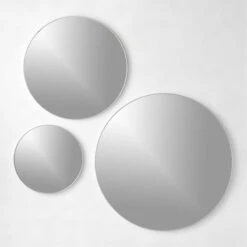 Infinity Silver Round Wall Mirror 36" 9 Infinity Silver Round Wall Mirror 36" -Cb2 InfinitySlvrRndWllMrrrsGrpFHS22